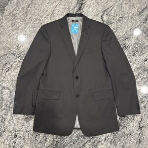 Marc Ecko Cut‎ And Sew Sport Coat 40R Very Dark Gray Pin Stripe 2 Button 2 Vents